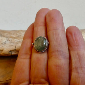 Green Kyanite Sterling Silver Ring – Handmade Silversmith Design