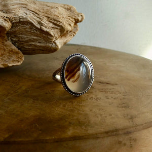 Montana Agate Boho Ring - Size 8 - .925 Sterling Silver