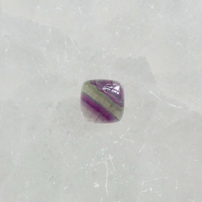 Rainbow Fluorite Square Ring | Sterling Silver
