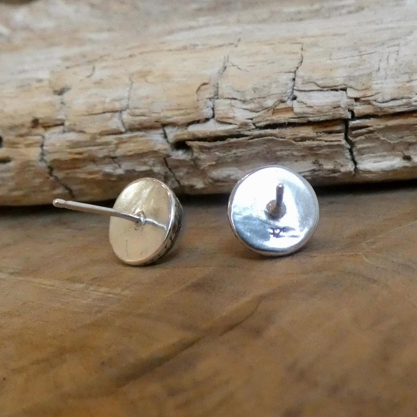 Mother Of Pearl Earrings - 8mm Stone - Traditional Posts - White Nacre Sterling Silver