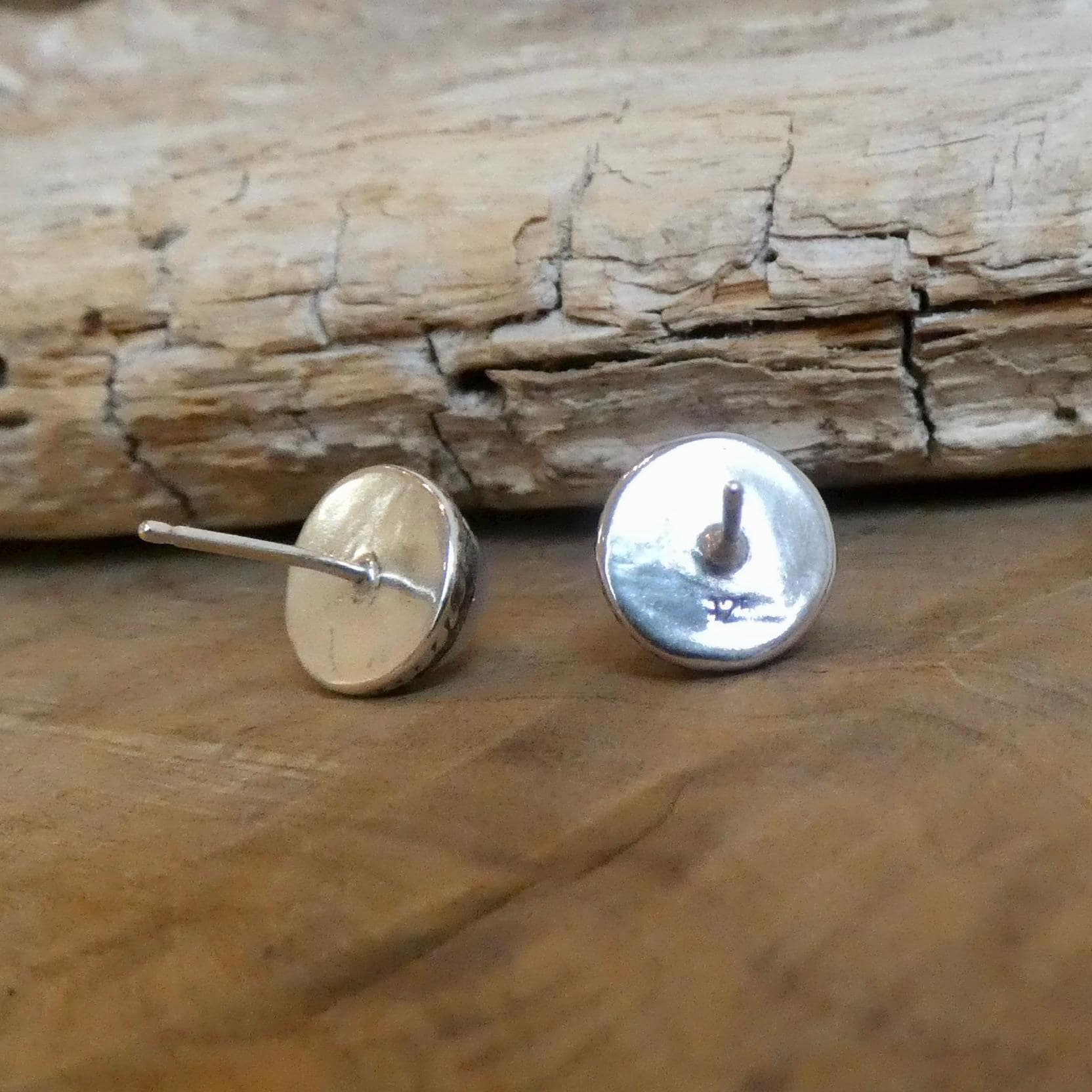 Mother Of Pearl Earrings - 8mm Stone - Traditional Posts - White Nacre Sterling Silver