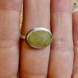 Green Garnet Stacker Ring - Sterling Silver - East West Ring