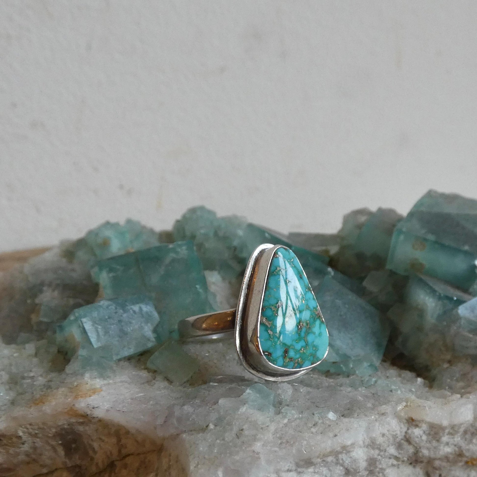Sonoran Gold Turquoise Ring - Size 6 or 6.5 Choose your Ring - Sterling Silver