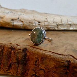 Green Kyanite Sterling Silver Ring – Handmade Silversmith Design