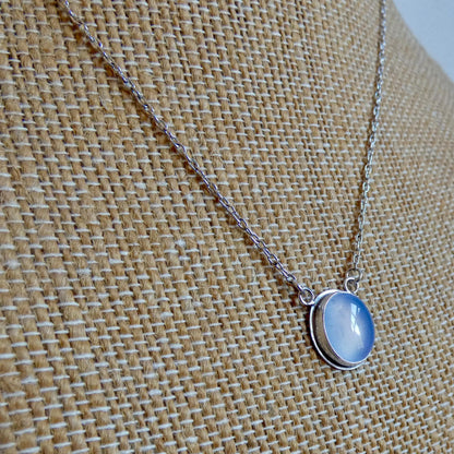 Natural Blue Chalcedony Pendant - Silversmith - Includes Sterling Silver chain