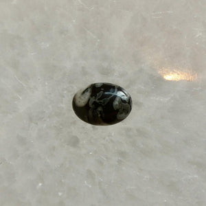 Sterling Silver Fossil Jasper Ring – East West Oval Stone