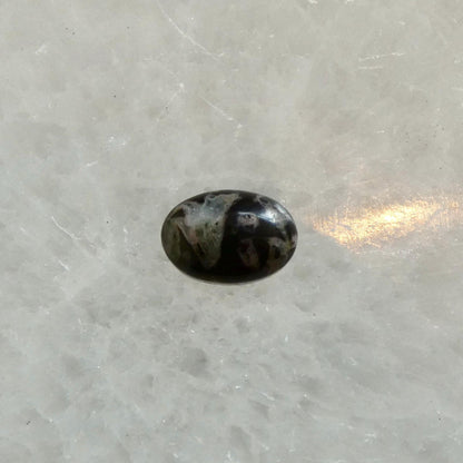 Sterling Silver Fossil Jasper Ring – East West Oval Stone