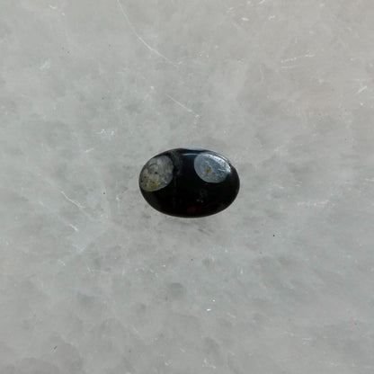 Sterling Silver Fossil Jasper Ring – East West Oval Stone