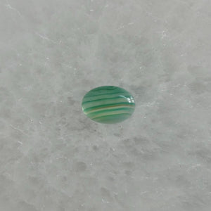 Banded Green Agate East-West oval Ring - Sterling Silver