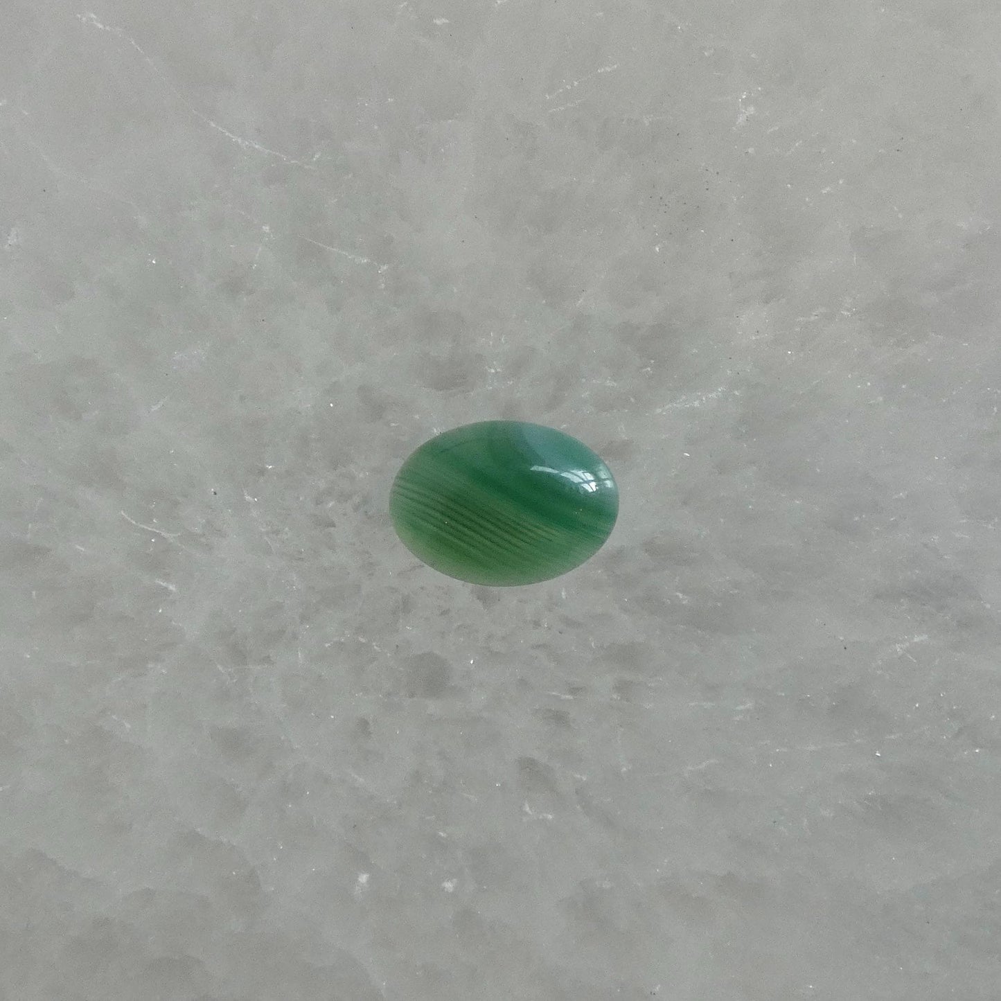CUSTOM Banded Green Agate East-West oval Ring - Sterling Silver