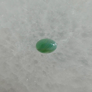 Banded Green Agate East-West oval Ring - Sterling Silver
