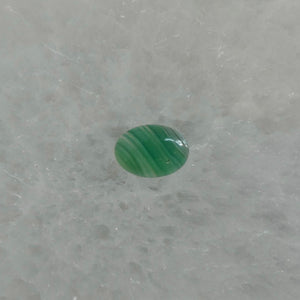 Banded Green Agate East-West oval Ring - Sterling Silver