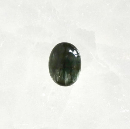 Seraphinite Sterling Silver Ring - Handmade Boho Statement Jewelry