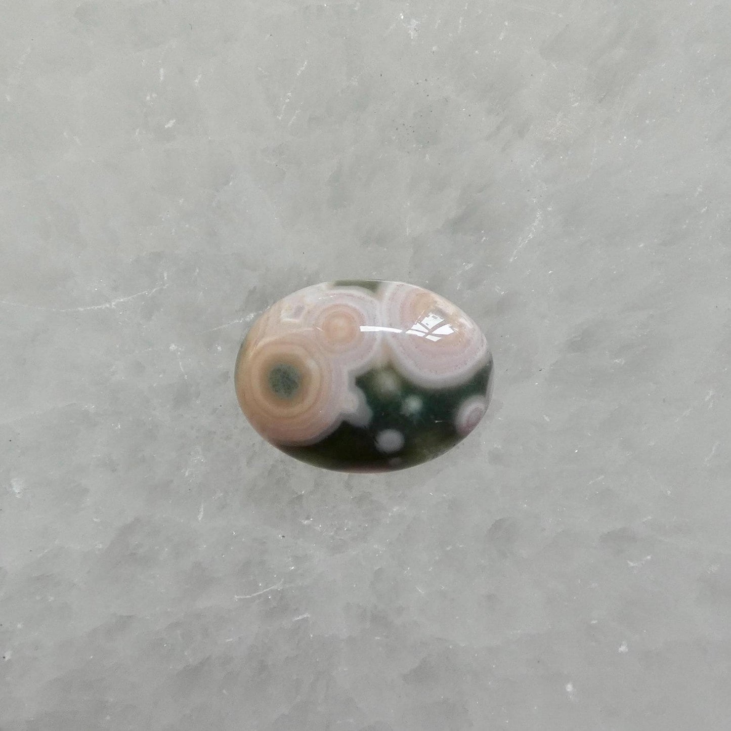 Custom Ocean Jasper East West Oval Ring - .925 Sterling Silver - Unisex - Men's Ring