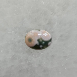 Custom Ocean Jasper East West Oval Ring - .925 Sterling Silver - Unisex - Men's Ring