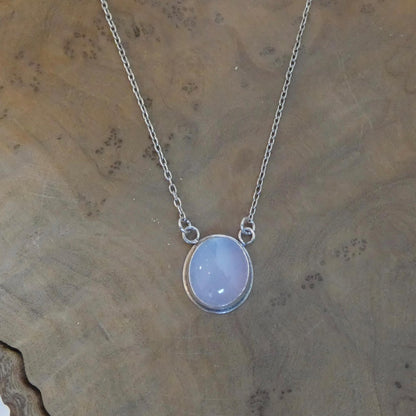 Natural Blue Chalcedony Pendant - Silversmith - Includes Sterling Silver chain