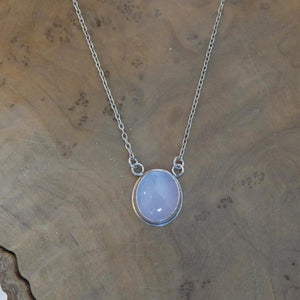 Natural Blue Chalcedony Pendant - Silversmith - Includes Sterling Silver chain