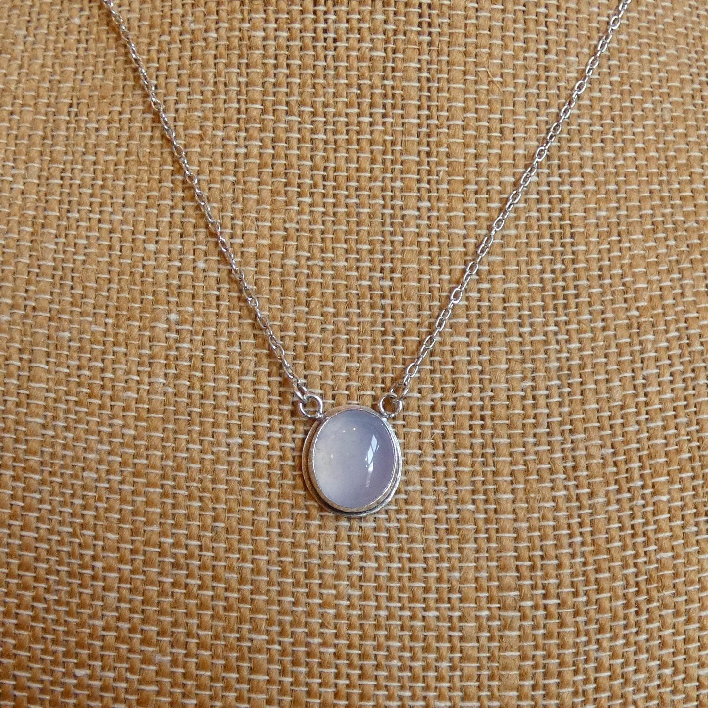 Natural Blue Chalcedony Pendant - Silversmith - Includes Sterling Silver chain