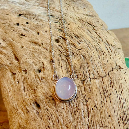 Natural Blue Chalcedony Pendant - Silversmith - Includes Sterling Silver chain