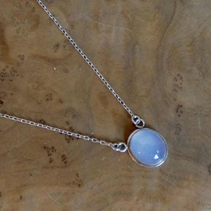 Natural Blue Chalcedony Pendant - Silversmith - Includes Sterling Silver chain