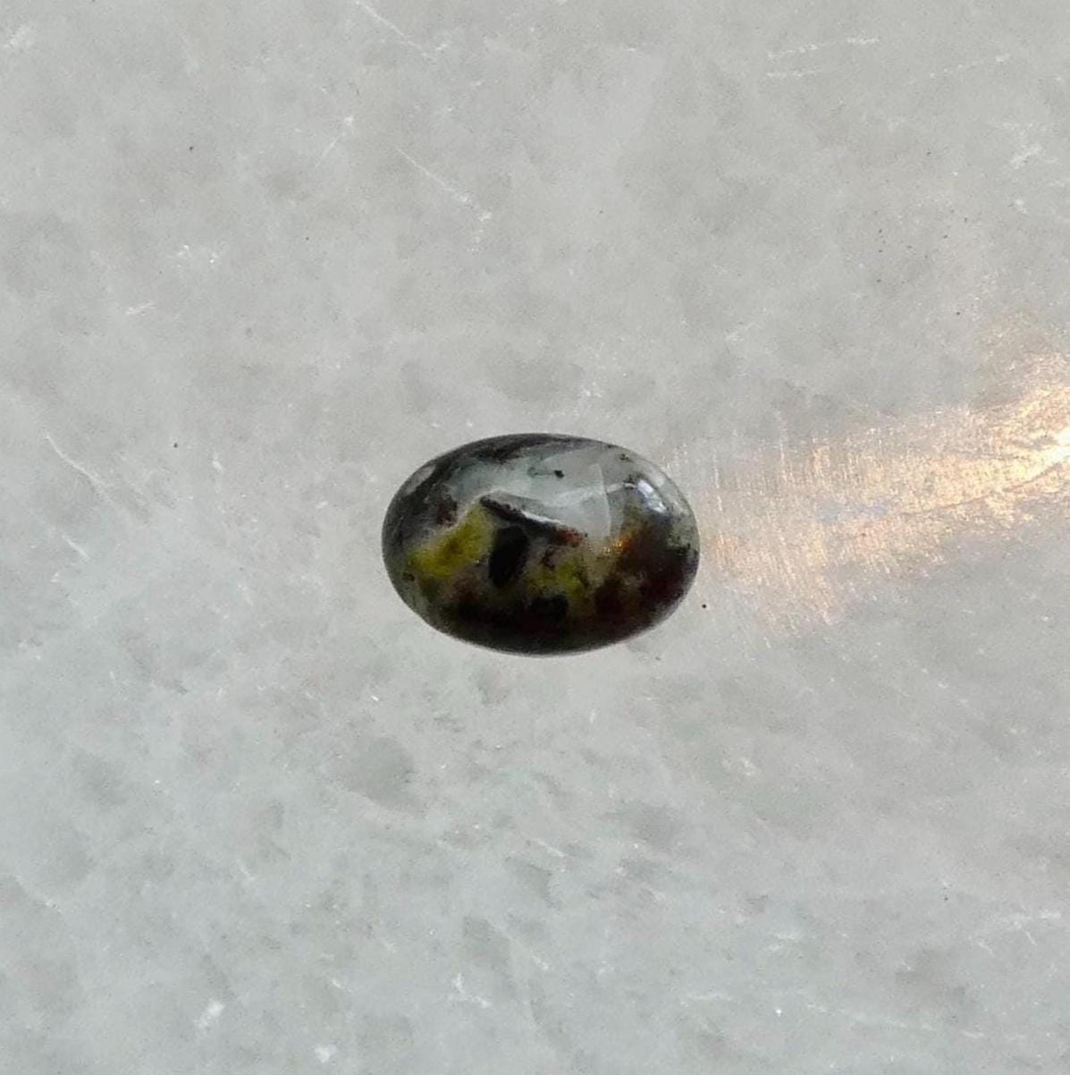 Sterling Silver Fossil Jasper Ring – East West Oval Stone