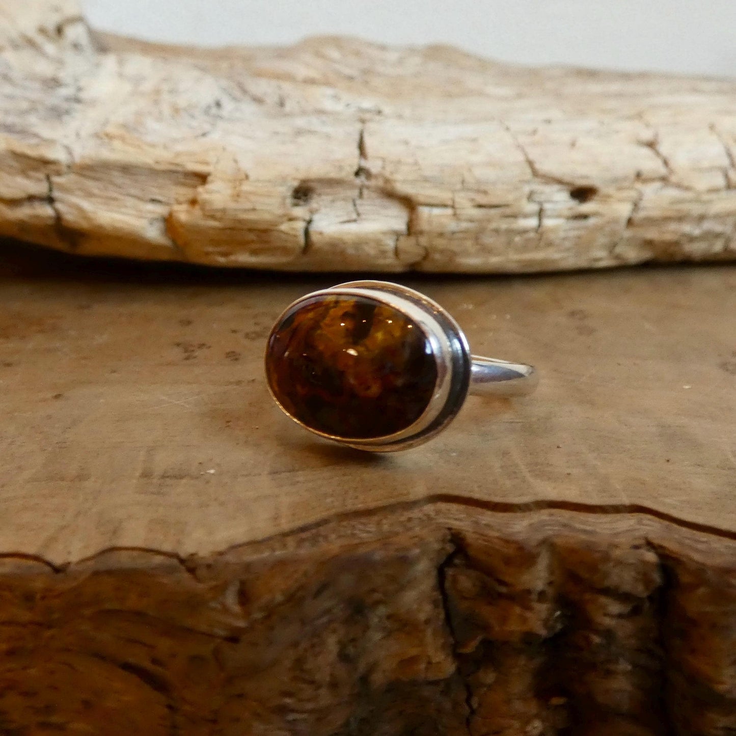 Sterling Silver Pietersite Ring – East West Oval Stone - Choose Your Stone