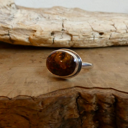 Sterling Silver Pietersite Ring – East West Oval Stone - Choose Your Stone