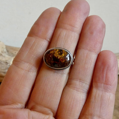 Sterling Silver Pietersite Ring – East West Oval Stone - Choose Your Stone