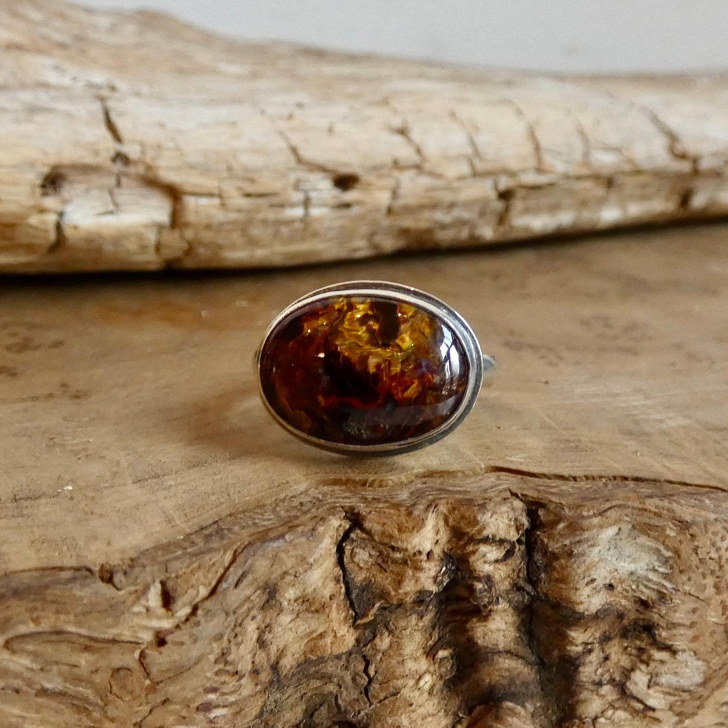 Sterling Silver Pietersite Ring – East West Oval Stone - Choose Your Stone