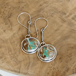 Royston Ribbon Turquoise Earrings - .925 Sterling Silver