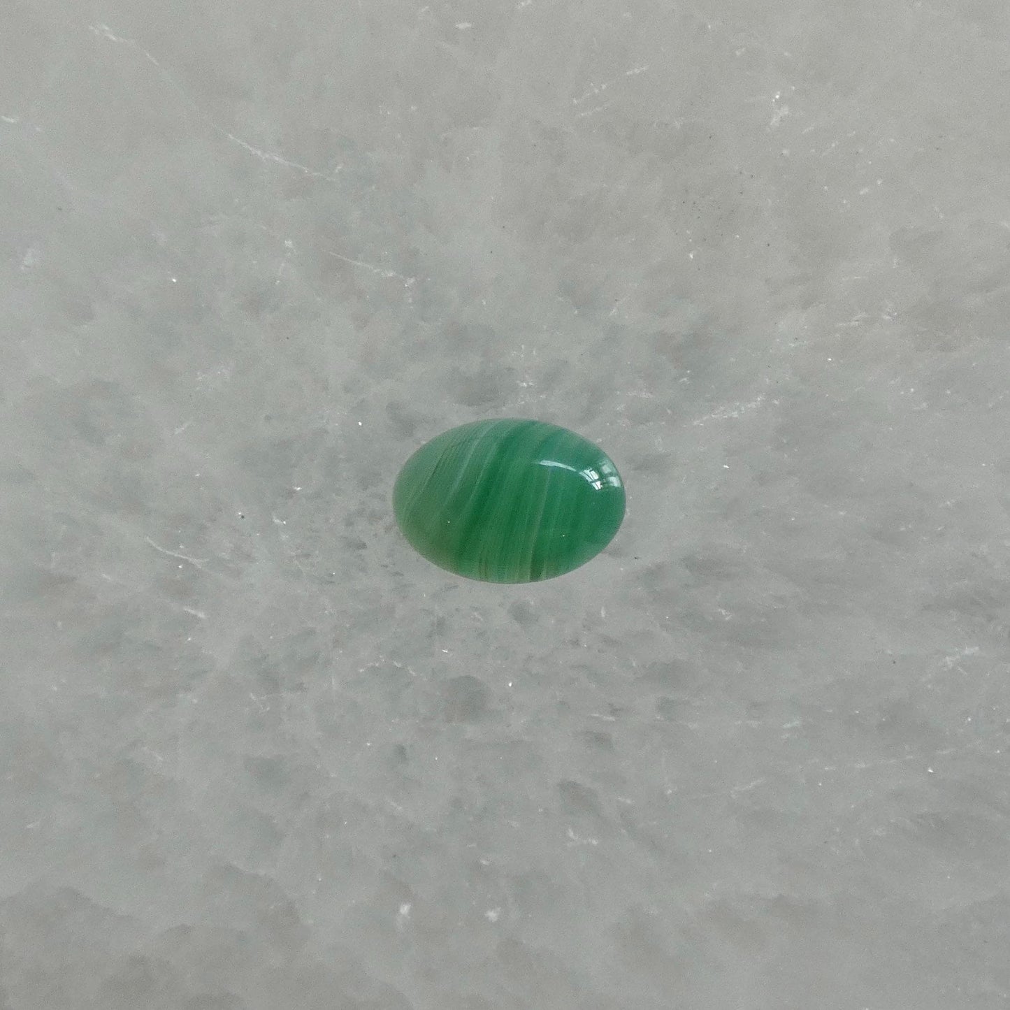 CUSTOM Banded Green Agate East-West oval Ring - Sterling Silver