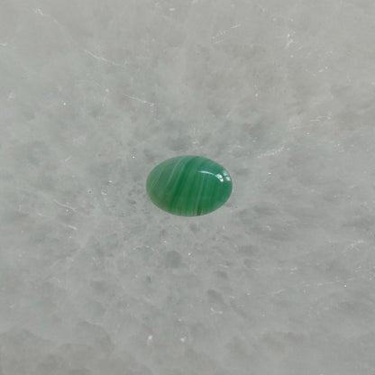 CUSTOM Banded Green Agate East-West oval Ring - Sterling Silver