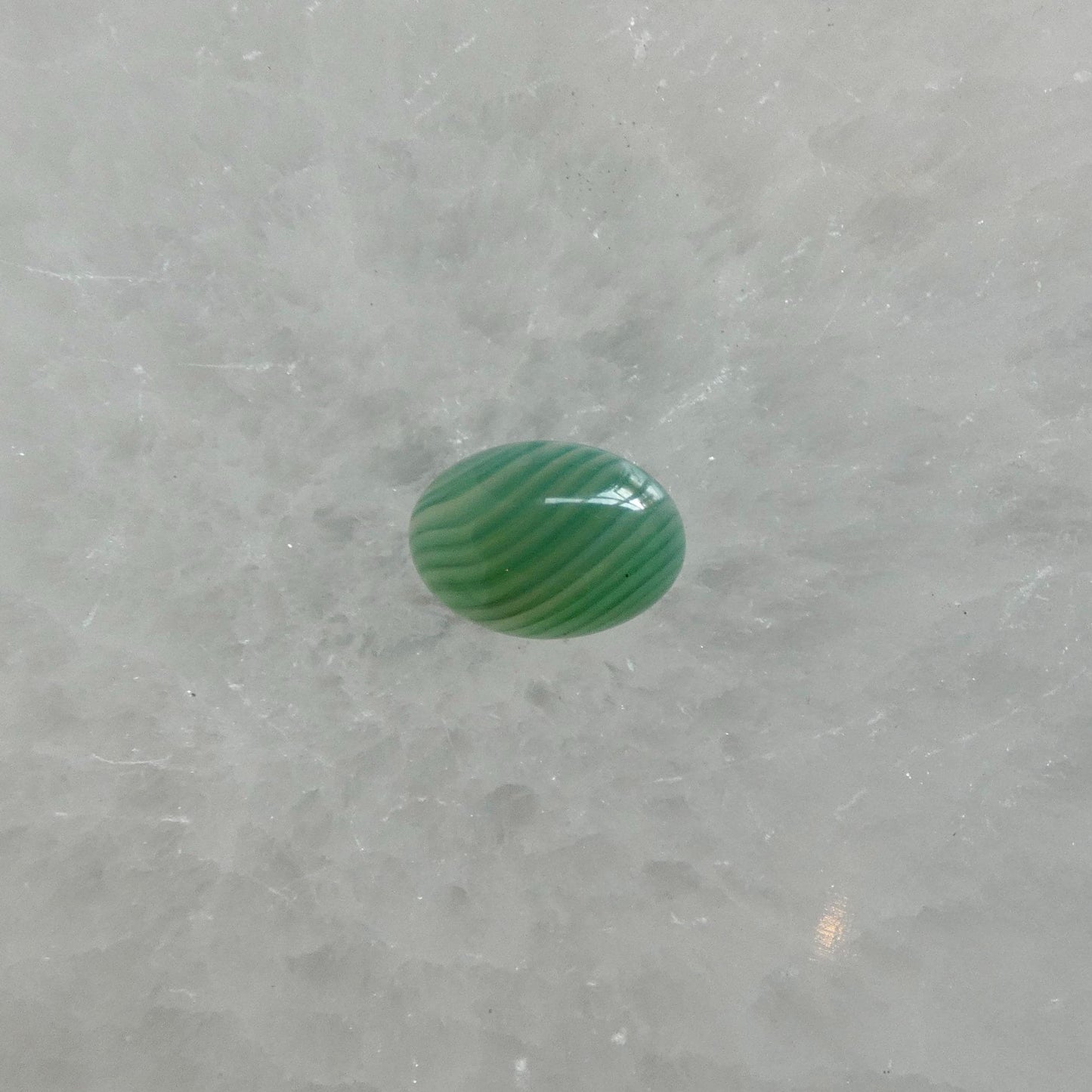 CUSTOM Banded Green Agate East-West oval Ring - Sterling Silver