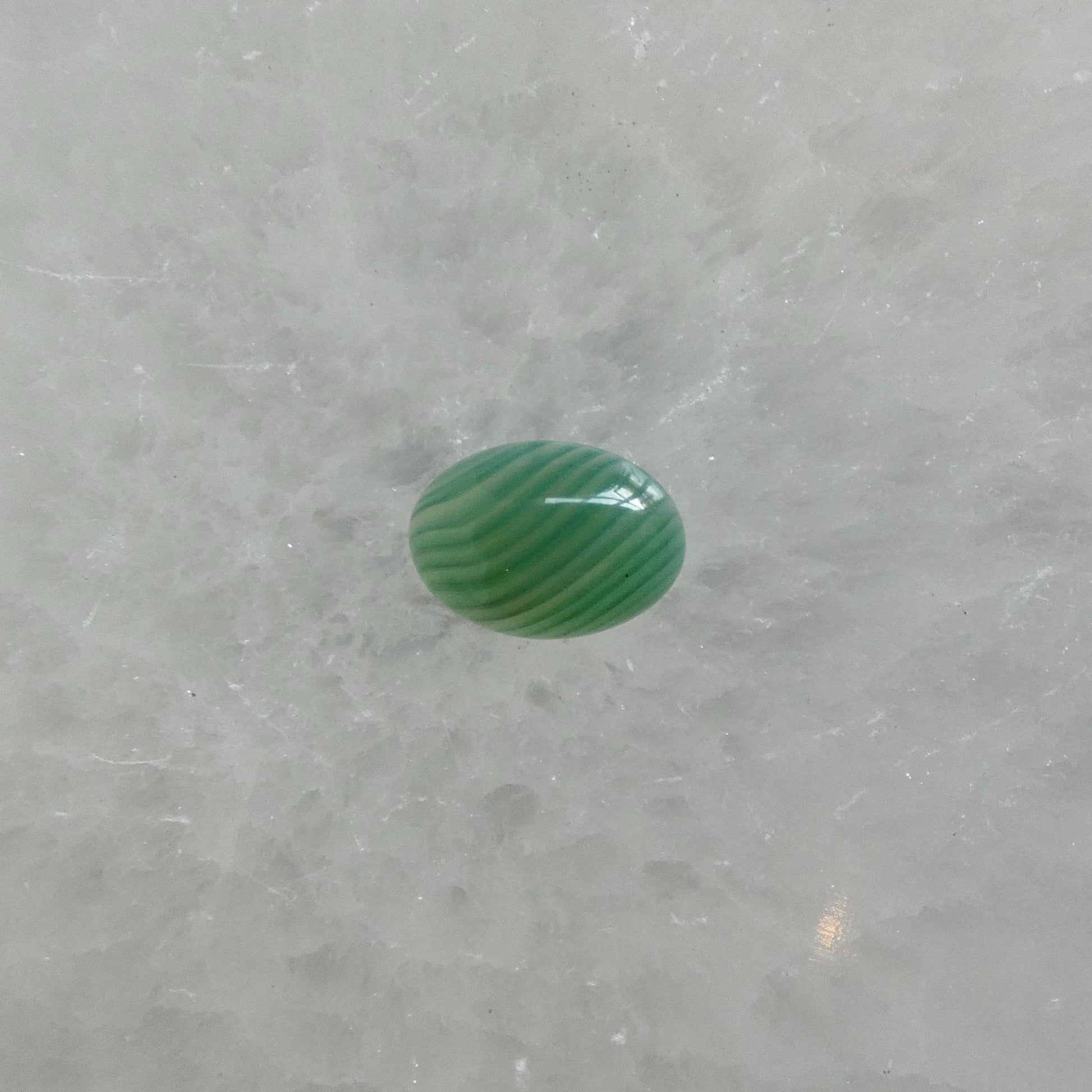 CUSTOM Banded Green Agate East-West oval Ring - Sterling Silver