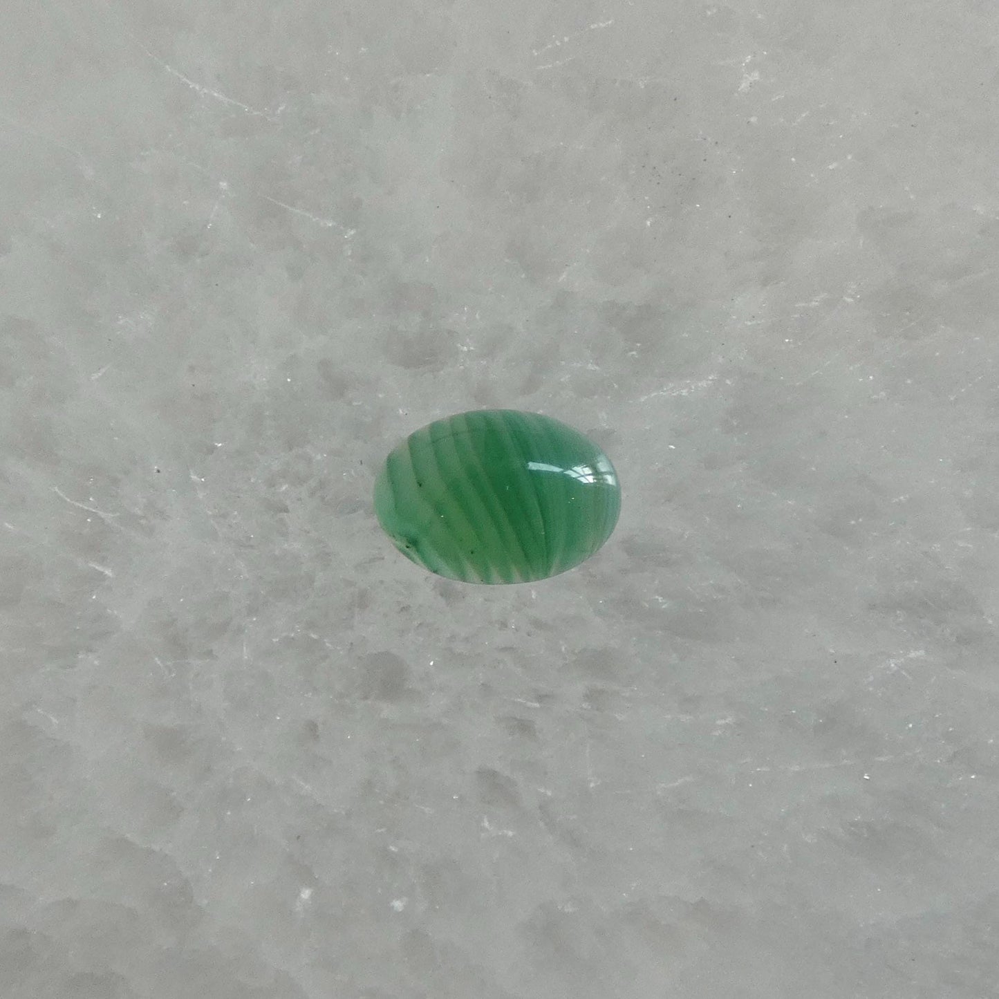 CUSTOM Banded Green Agate East-West oval Ring - Sterling Silver