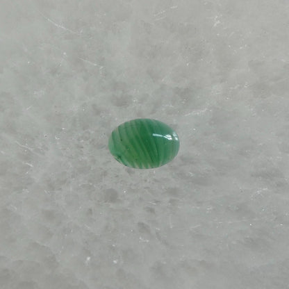 CUSTOM Banded Green Agate East-West oval Ring - Sterling Silver