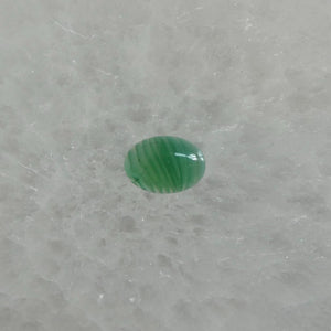 Banded Green Agate East-West oval Ring - Sterling Silver