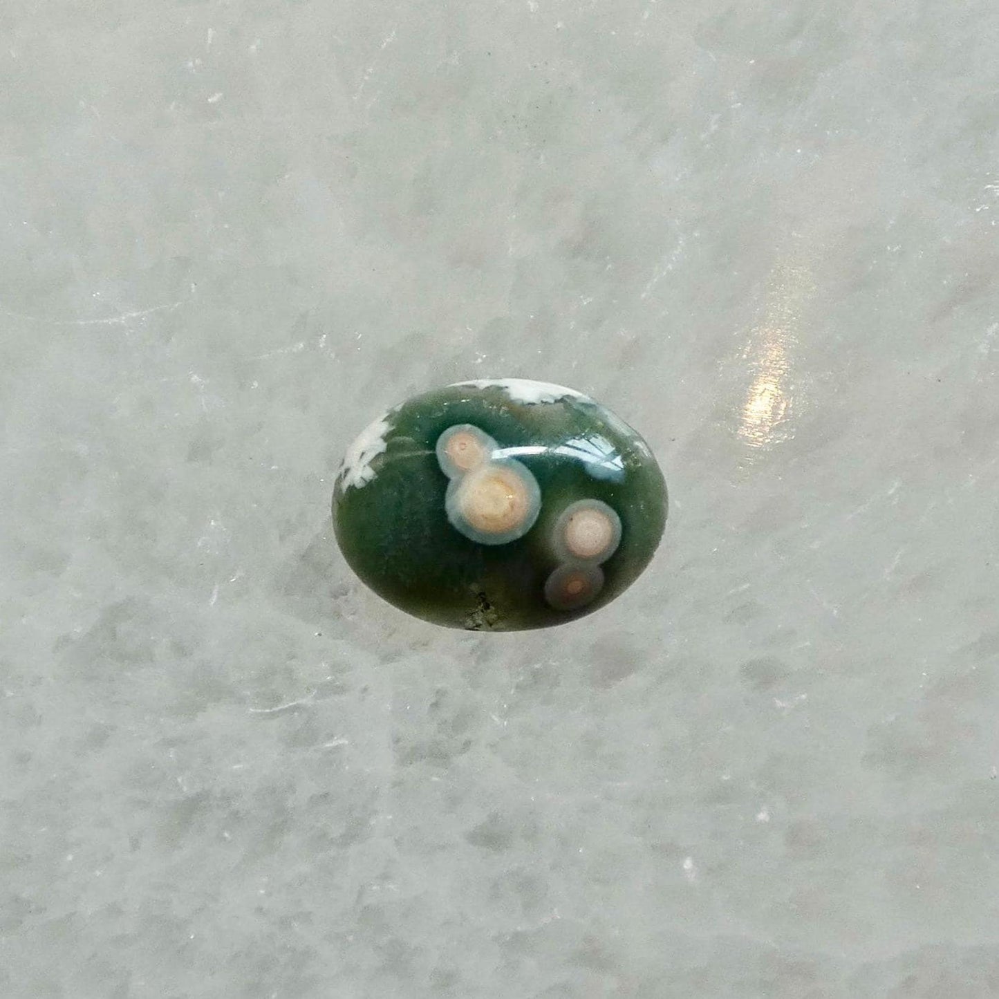 Custom Ocean Jasper East West Oval Ring - .925 Sterling Silver - Unisex - Men's Ring