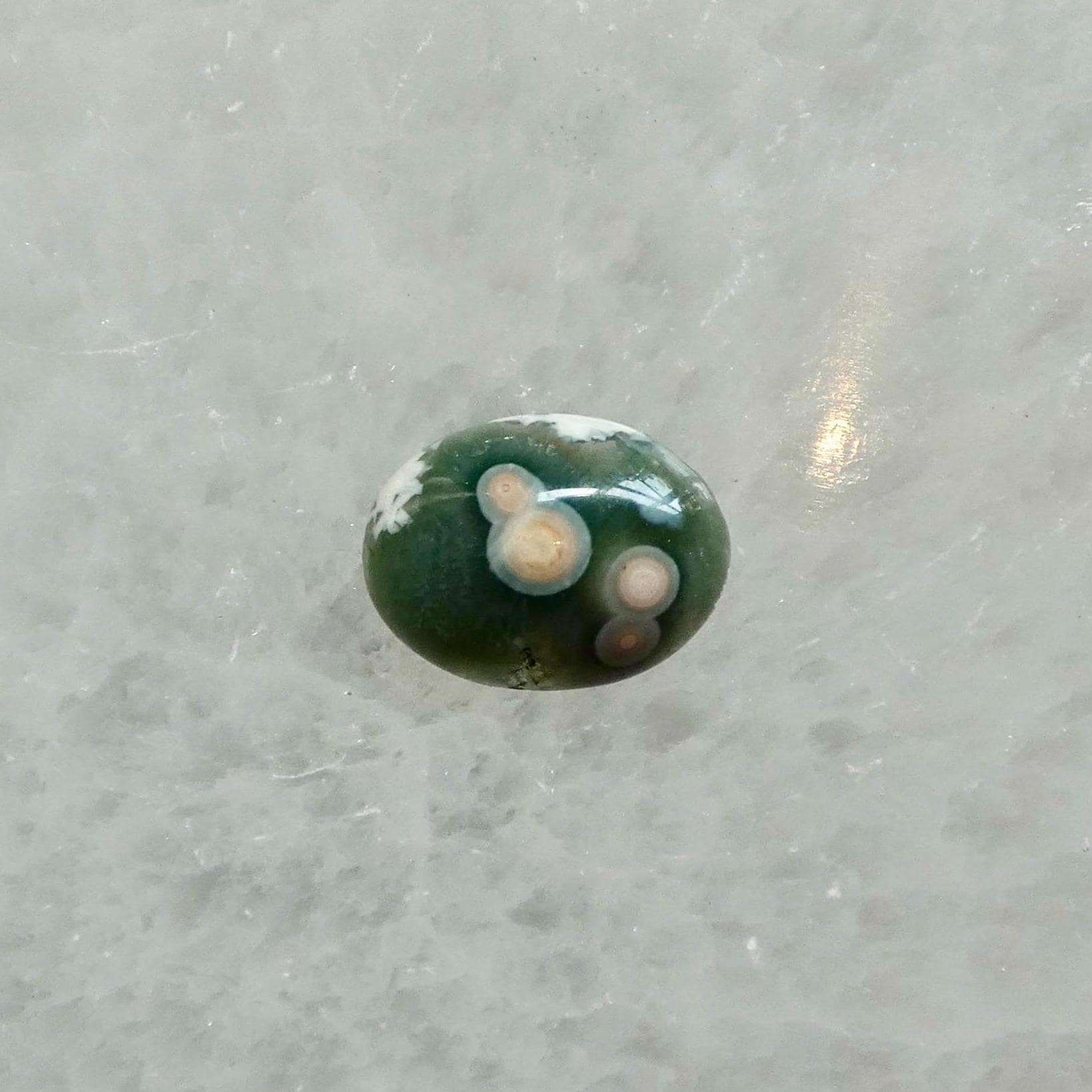 Custom Ocean Jasper East West Oval Ring - .925 Sterling Silver - Unisex - Men's Ring