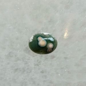 Custom Ocean Jasper East West Oval Ring - .925 Sterling Silver - Unisex - Men's Ring