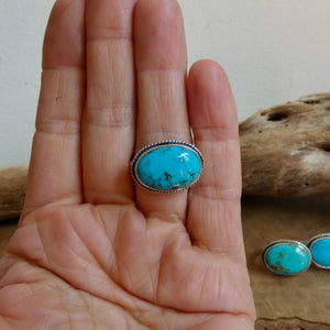 Choose your Piece - Campitos Turquoise East West Ring - American Turquoise
