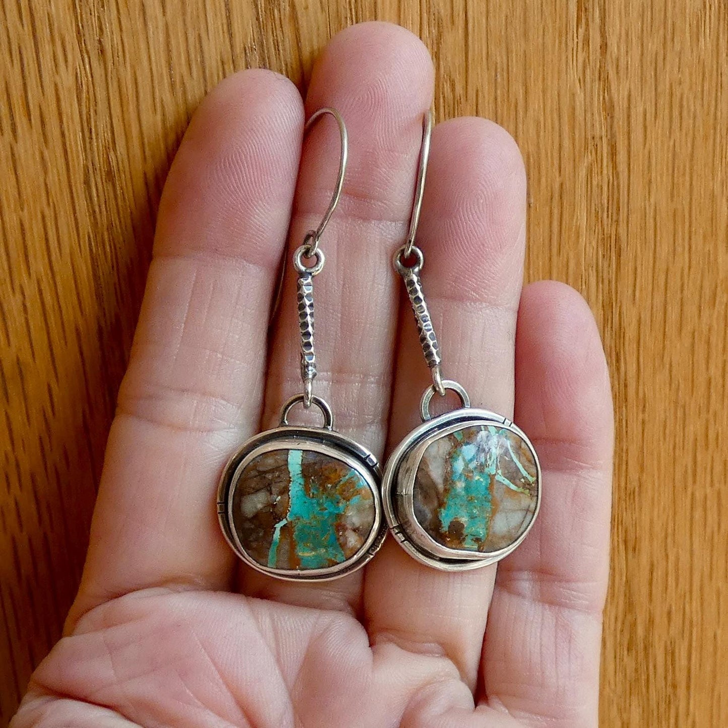 Royston Ribbon Turquoise Earrings | Sterling Silver