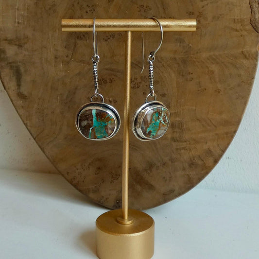 Royston Ribbon Turquoise Earrings | Sterling Silver