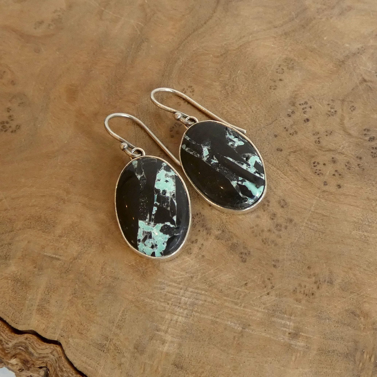 Black Jack Turquoise Drop Earrings - Choose Your Finished Pair - Sterling Silver