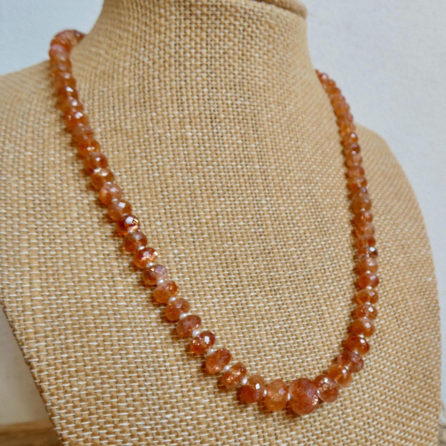 Oregon Sunstone Beaded Necklace | 14 KT Gold Filled