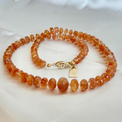 Oregon Sunstone Beaded Necklace | 14 KT Gold Filled