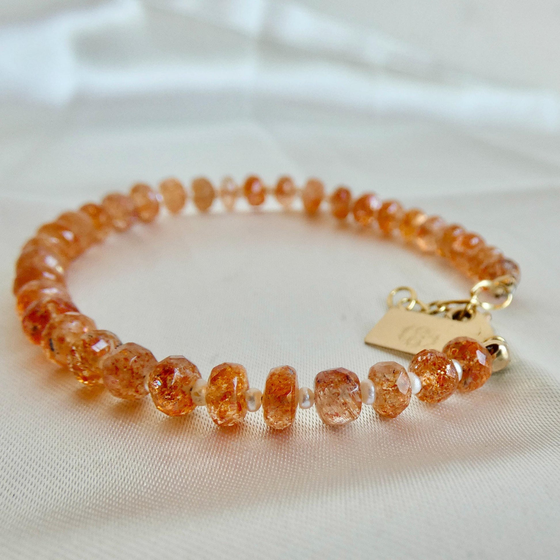 Oregon Sunstone Beaded Necklace | 14 KT Gold Filled