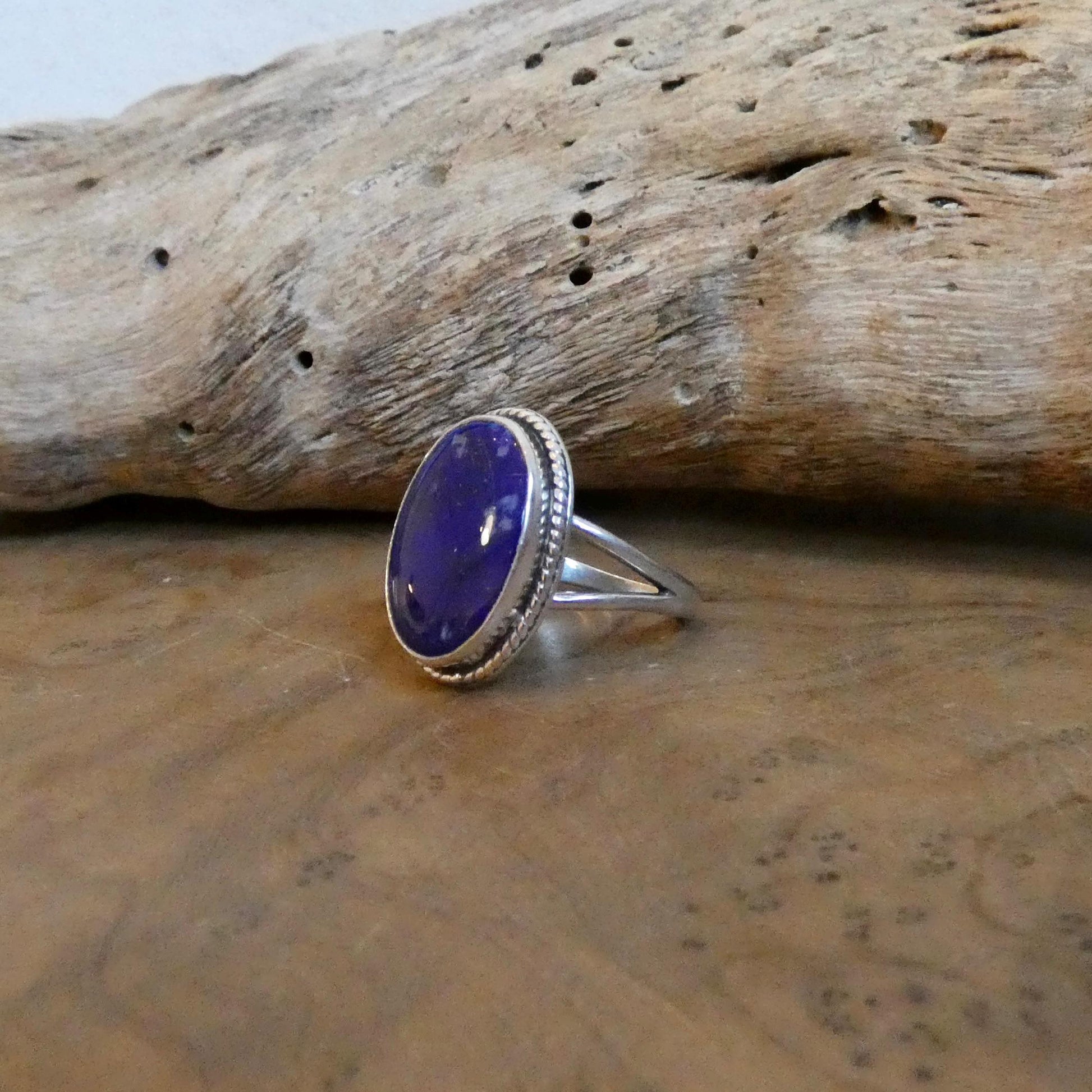 AAA Blue Lapis Lazuli Boho Ring - .925 Sterling Silver