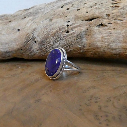 AAA Blue Lapis Lazuli Boho Ring - .925 Sterling Silver