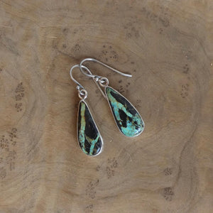 Black Jack Turquoise Drop Earrings - Choose Your Finished Pair - Sterling Silver